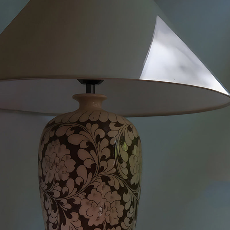 Vase Ceramic Fabric Bedroom Table Lamp