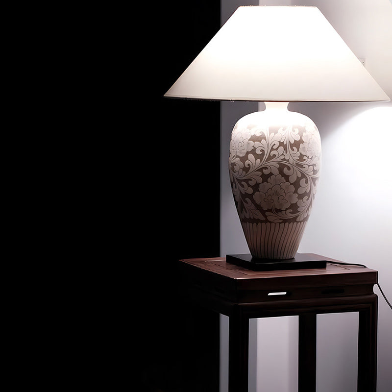 Vase Ceramic Fabric Bedroom Table Lamp