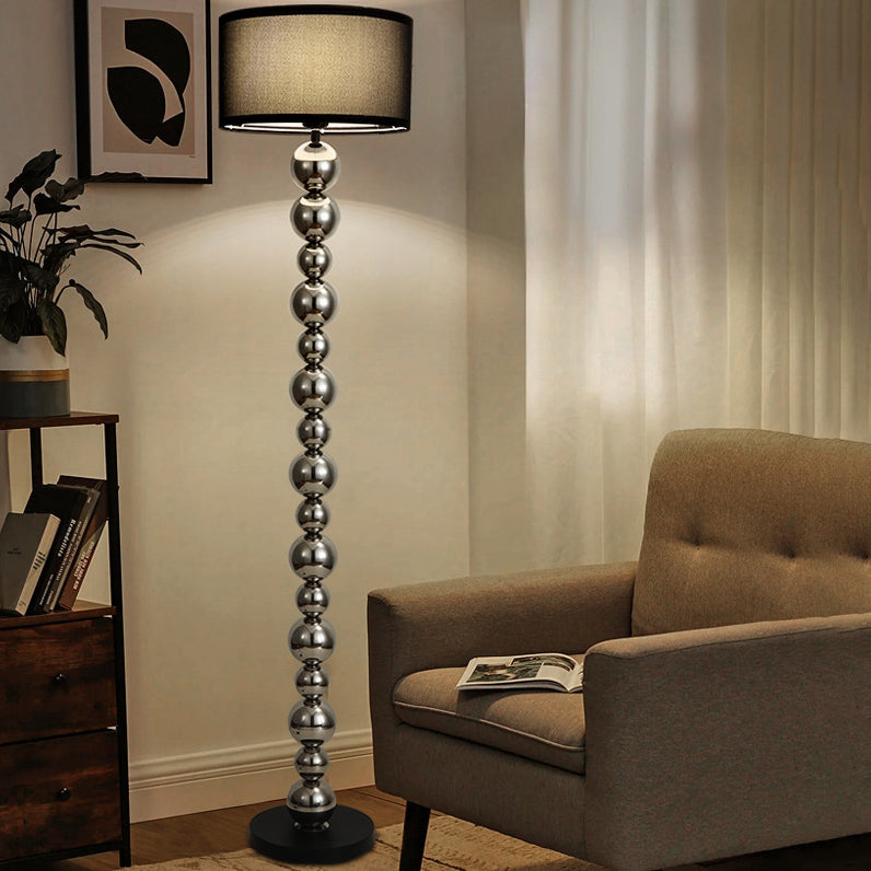 Cylinder Iron Aluminum Fabric Floor Lamp