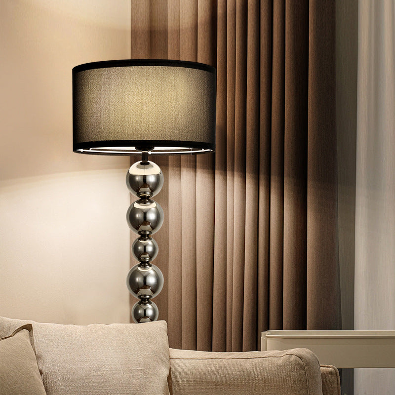 Cylinder Iron Aluminum Fabric Floor Lamp