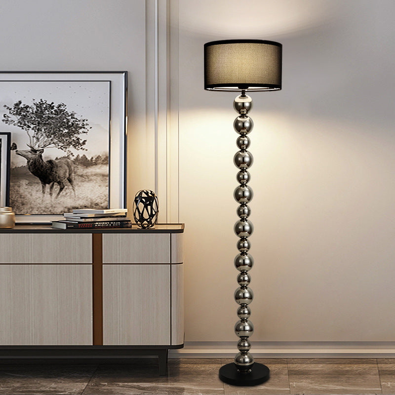 Cylinder Iron Aluminum Fabric Floor Lamp