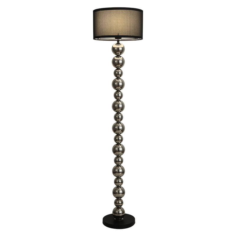 Cylinder Iron Aluminum Fabric Floor Lamp