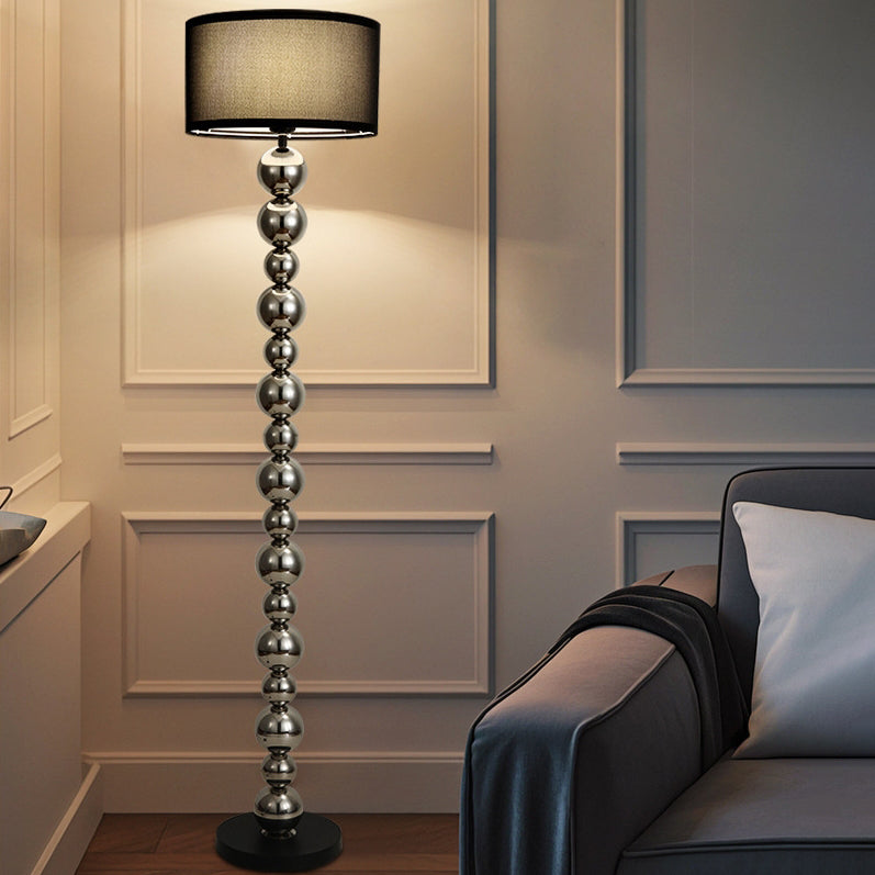 Cylinder Iron Aluminum Fabric Floor Lamp