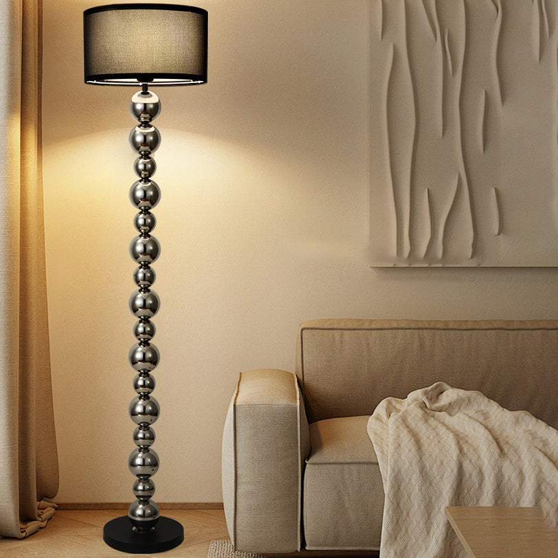 Cylinder Iron Aluminum Fabric Floor Lamp
