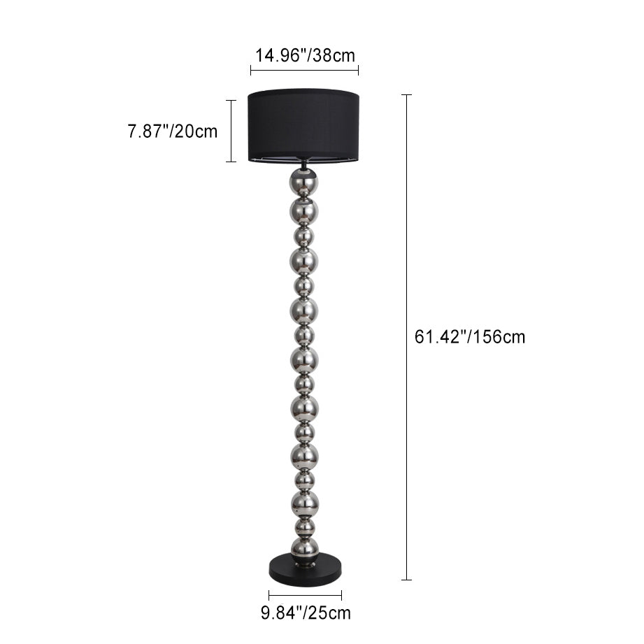 Cylinder Iron Aluminum Fabric Floor Lamp