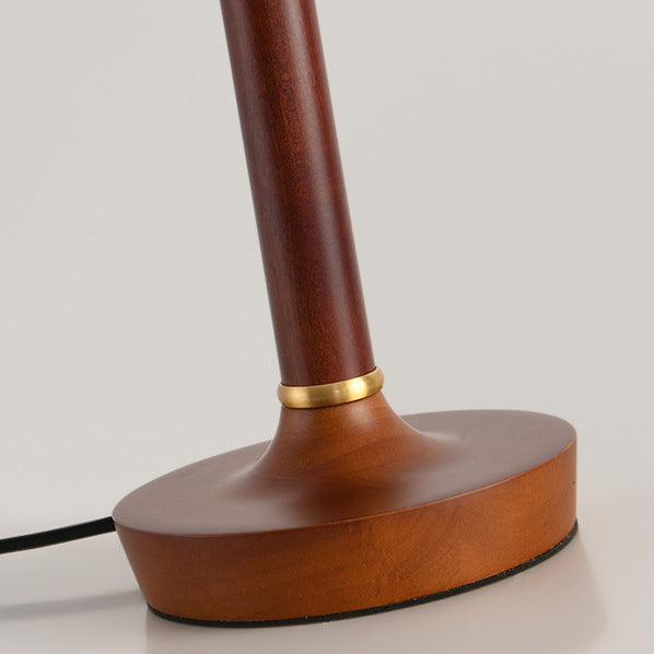 Dome Metal Wood Fabric Table Lamp