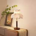 Dome Metal Wood Fabric Table Lamp