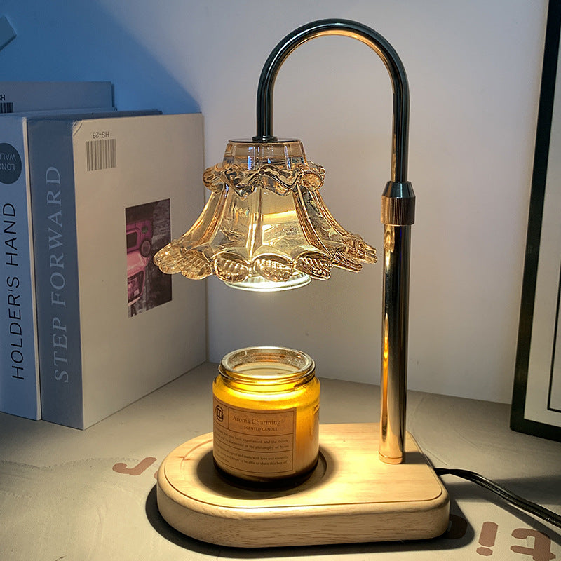 Flower Iron Glass Melting Table Lamp