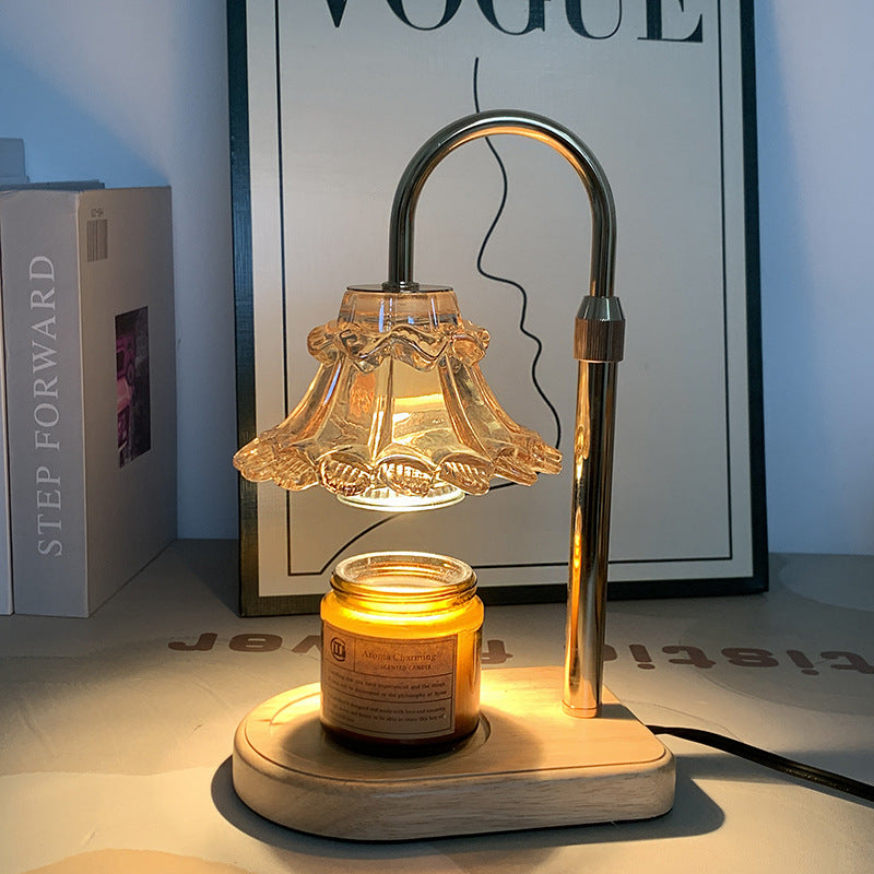 Flower Iron Glass Melting Table Lamp