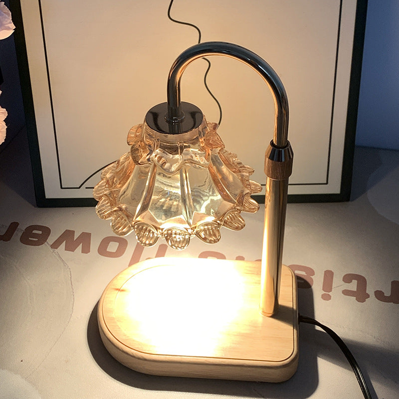Flower Iron Glass Melting Table Lamp