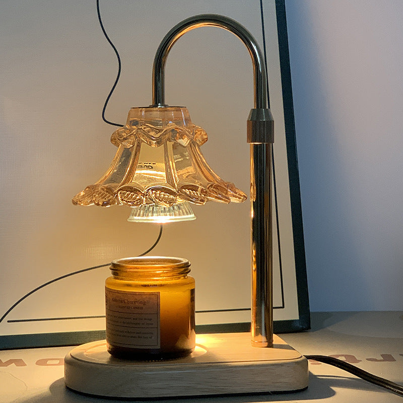 Flower Iron Glass Melting Table Lamp