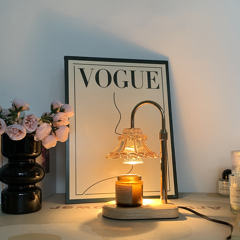 Flower Iron Glass Melting Table Lamp