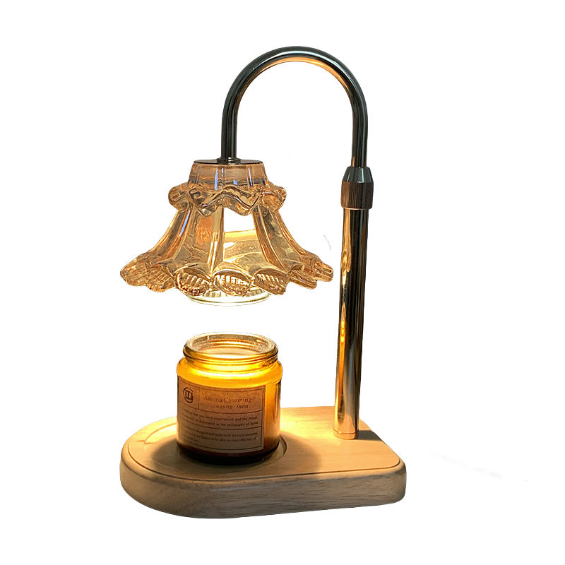 Flower Iron Glass Melting Table Lamp