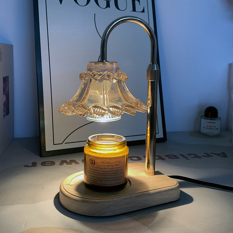 Flower Iron Glass Melting Table Lamp