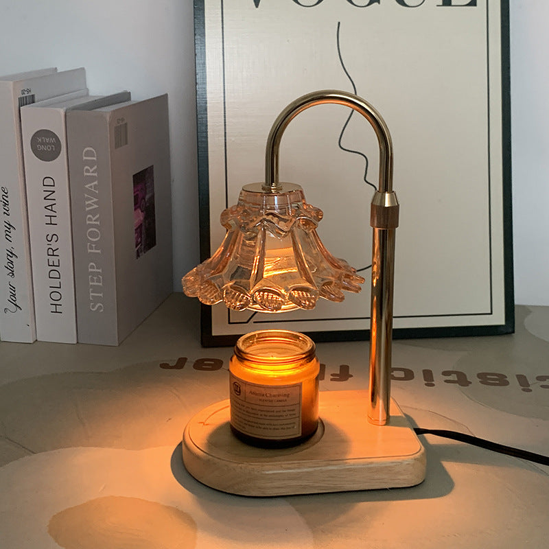 Flower Iron Glass Melting Table Lamp