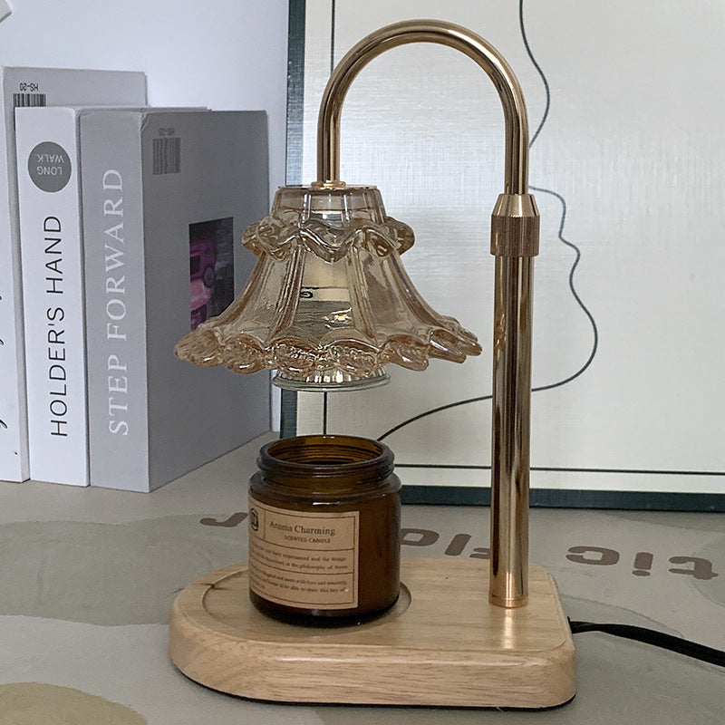 Flower Iron Glass Melting Table Lamp