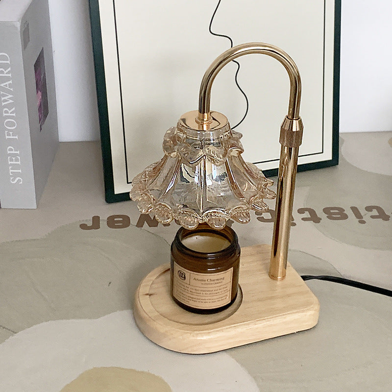 Flower Iron Glass Melting Table Lamp