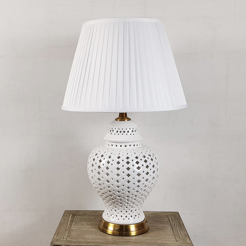 Frustum Cone Metal Ceramic Table Lamp