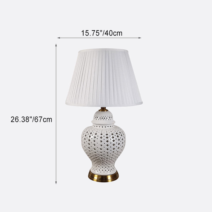 Frustum Cone Metal Ceramic Table Lamp