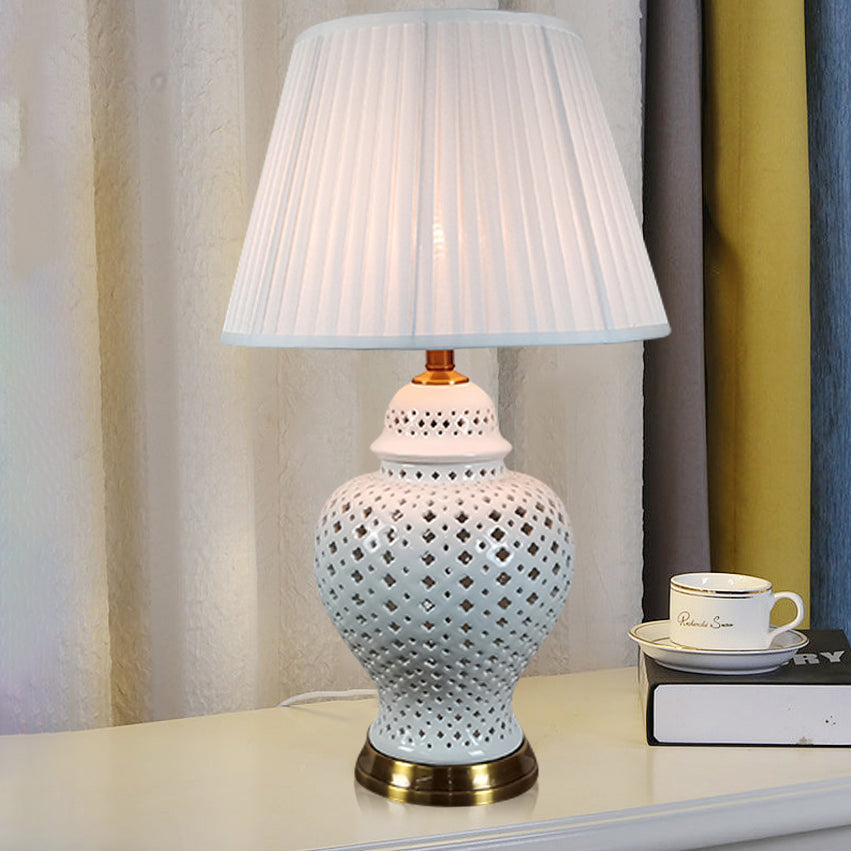 Frustum Cone Metal Ceramic Table Lamp