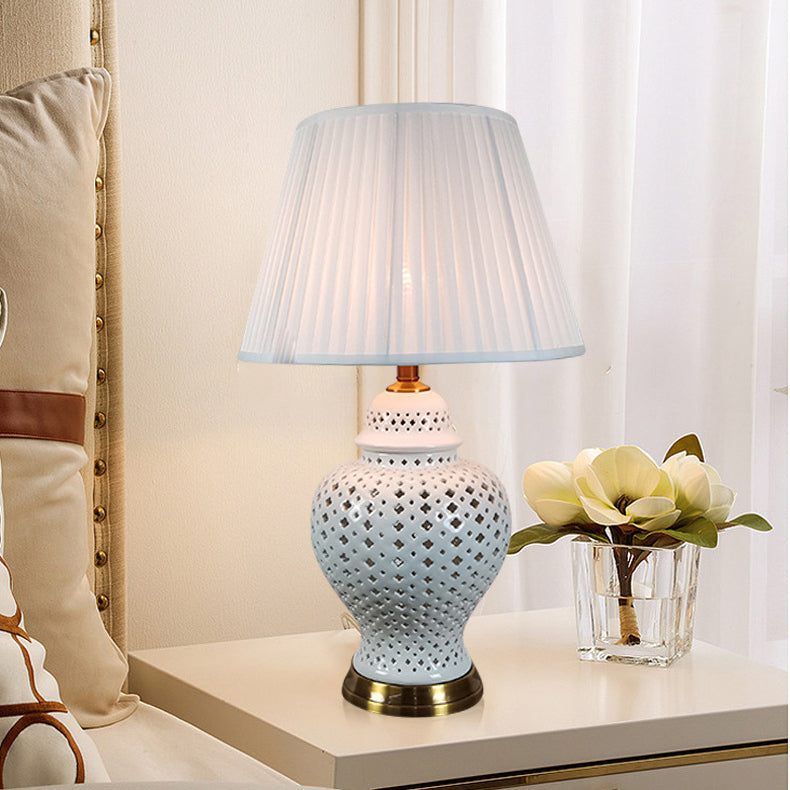 Frustum Cone Metal Ceramic Table Lamp