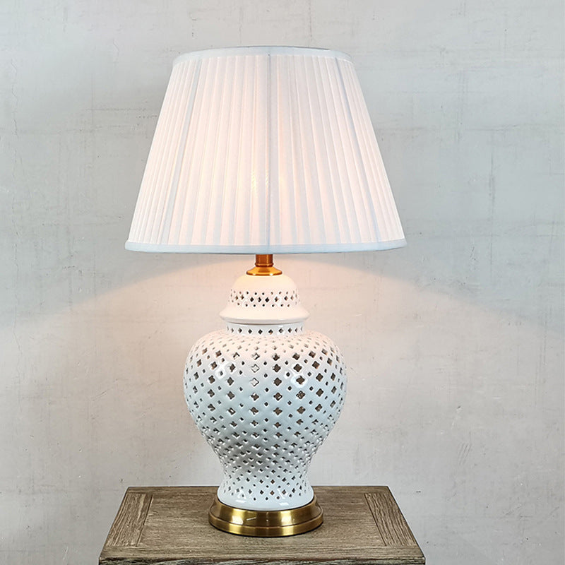 Frustum Cone Metal Ceramic Table Lamp