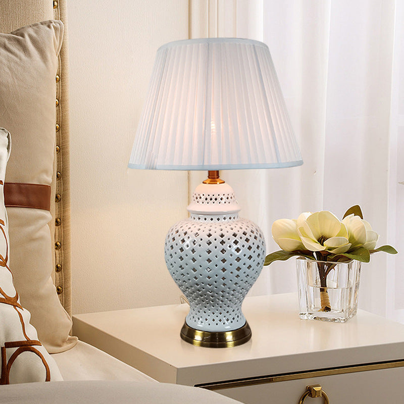 Frustum Cone Metal Ceramic Table Lamp