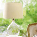 Cylinder Fabric Glass Bedroom Table Lamp