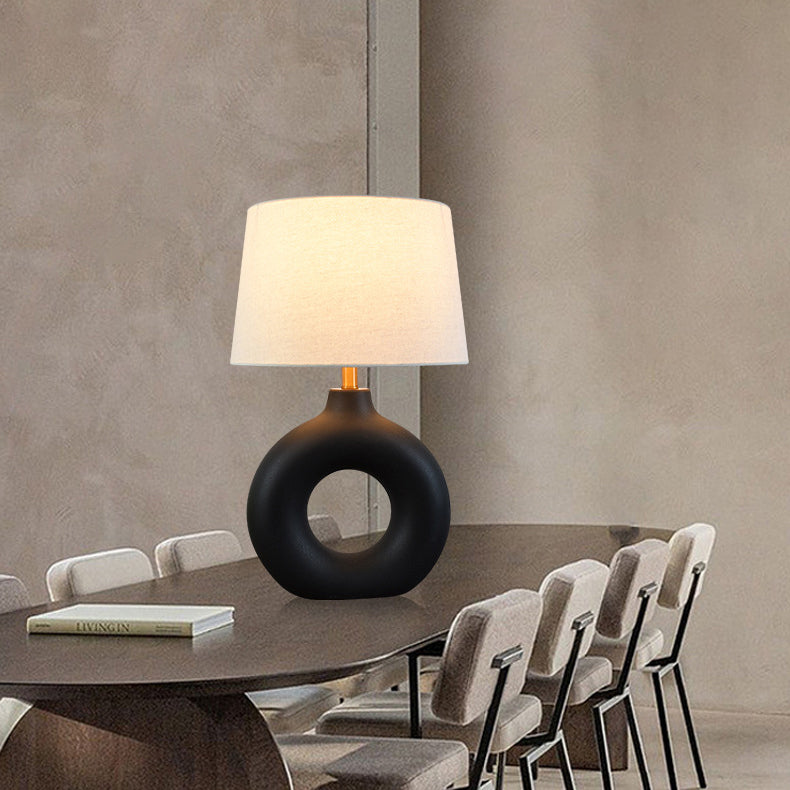 Circle Ceramic Fabric Bedroom Table Lamp