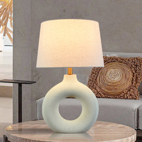 Circle Ceramic Fabric Bedroom Table Lamp