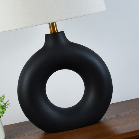Circle Ceramic Fabric Bedroom Table Lamp