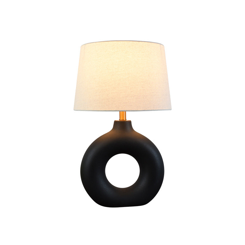 Circle Ceramic Fabric Bedroom Table Lamp