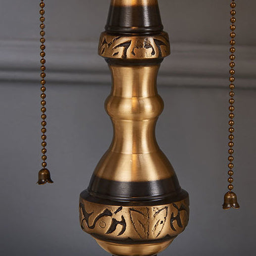 Dome Copper Glass Bedroom 2-Light Table Lamp