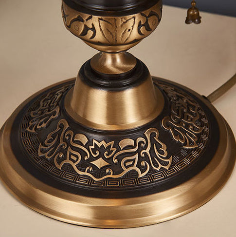 Dome Copper Glass Bedroom 2-Light Table Lamp