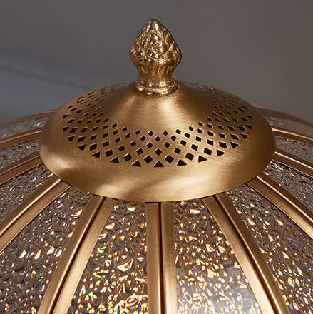 Dome Copper Glass Bedroom 2-Light Table Lamp