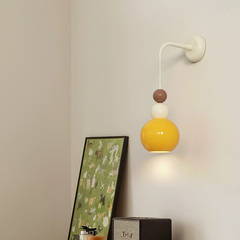 Ball Metal Glass Bedroom Wall Lamp