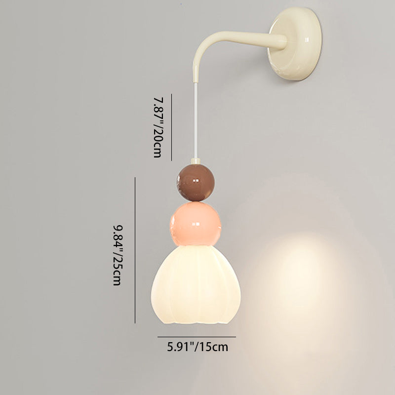 Ball Metal Glass Bedroom Wall Lamp