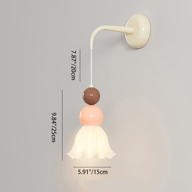 Ball Metal Glass Bedroom Wall Lamp