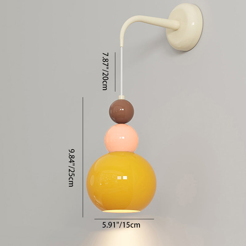 Ball Metal Glass Bedroom Wall Lamp
