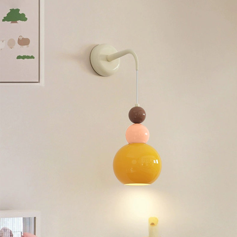 Ball Metal Glass Bedroom Wall Lamp