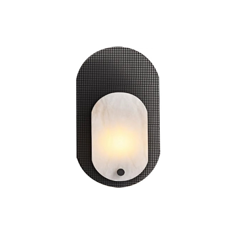 Oval Marble Copper Bedroom Wall Lamp