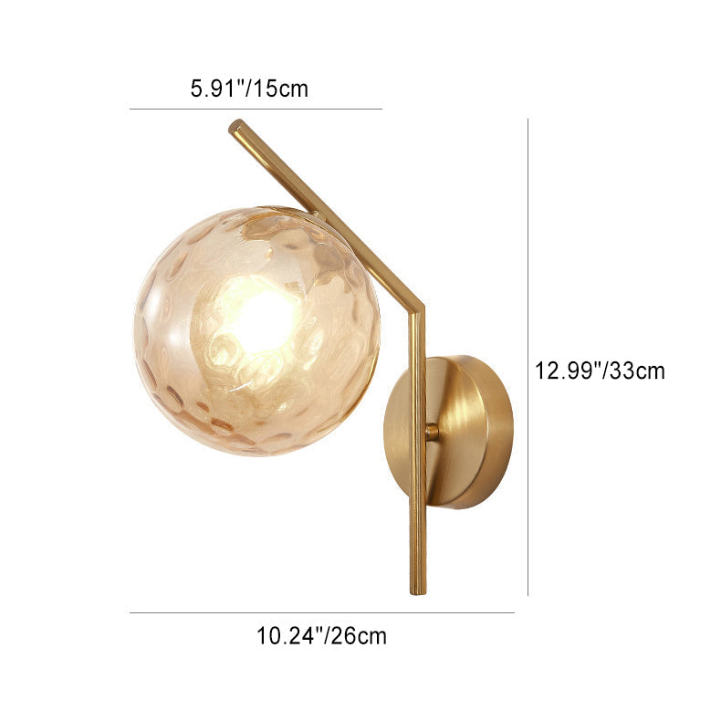 Sphere Iron Glass Bedroom Wall Lamp