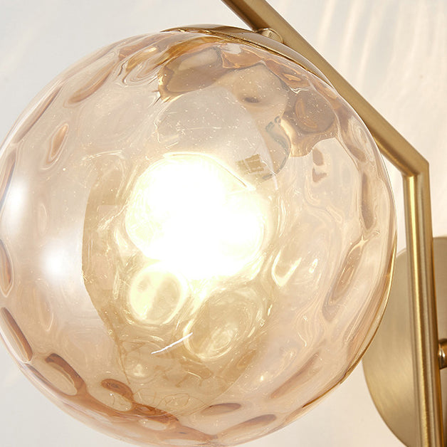 Sphere Iron Glass Bedroom Wall Lamp