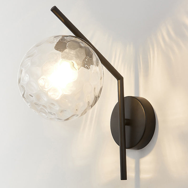 Sphere Iron Glass Bedroom Wall Lamp