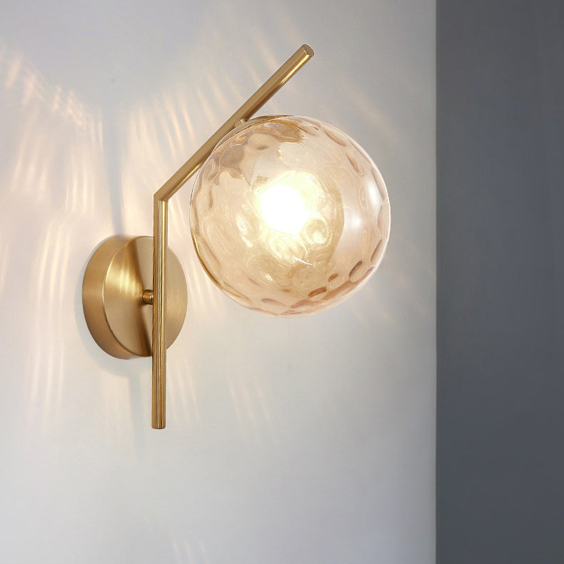 Sphere Iron Glass Bedroom Wall Lamp