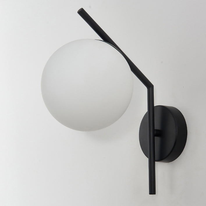 Sphere Iron Glass Bedroom Wall Lamp