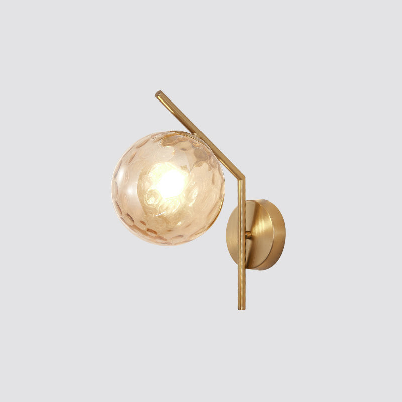 Sphere Iron Glass Bedroom Wall Lamp