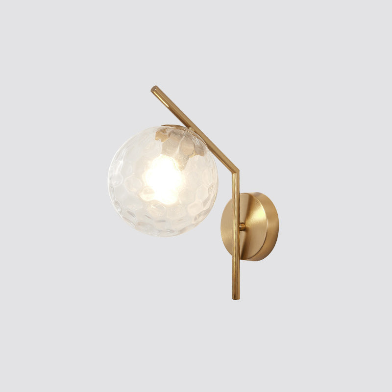 Sphere Iron Glass Bedroom Wall Lamp
