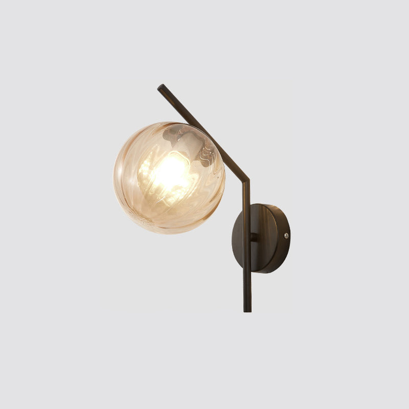 Sphere Iron Glass Bedroom Wall Lamp