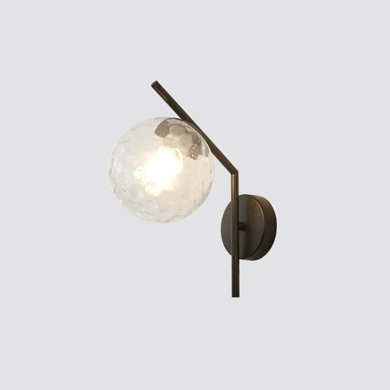 Sphere Iron Glass Bedroom Wall Lamp
